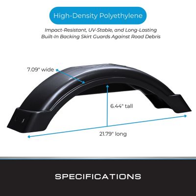 Image showing 7 th Tie Down 8-12 in. Plastic Fender Black, 2 pk.