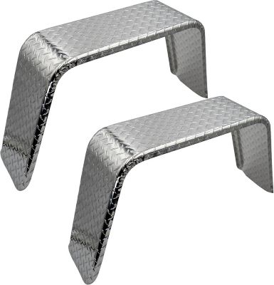 Tie Down 15 in. Wheel - Trailer Fenders Single Axle - Aluminum Diamond Plated Tread, 2 pk.