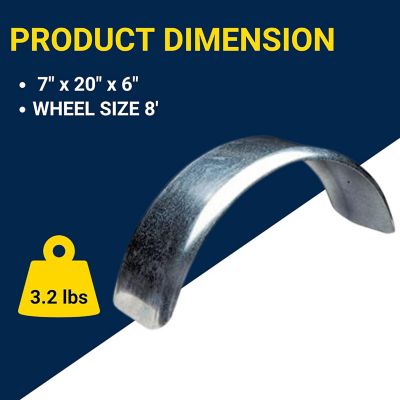 Image showing  7 in. x 20 in. x 6 in. Standard Galvanized Round Fender, 1 pk.