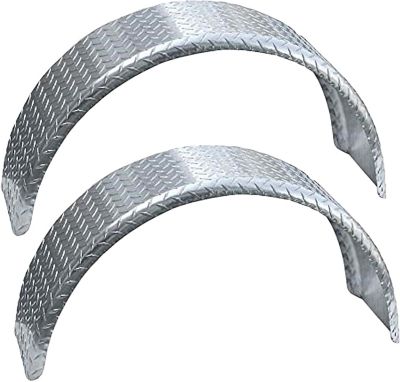 Tie Down 18 in. Trailer Fenders Single Axle - Diamond Plated, 2 pk.