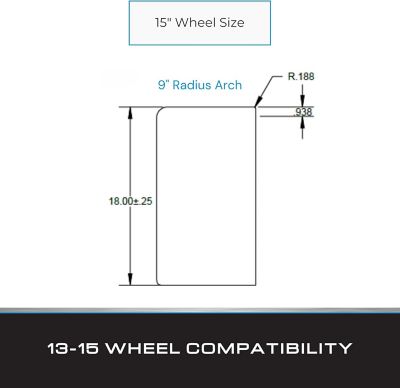 Image showing  18 in. Trailer Fenders Single Axle - Diamond Plated, 2 pk.