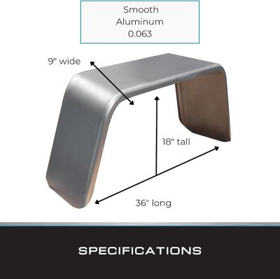 Image showing  15 in. Wheel - Trailer Fenders Single Axle - Smooth Aluminum, 2 pk.