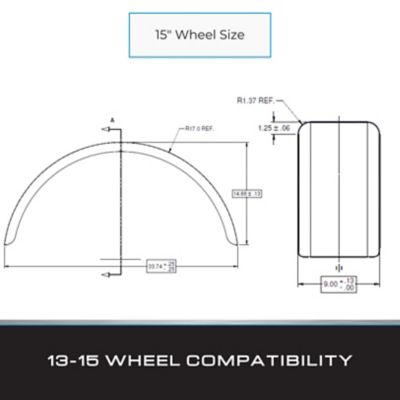 Image showing  9 in. x 33.75 in. x 14.875 in. Tread Brite Aluminum Fenders, 1 Pack
