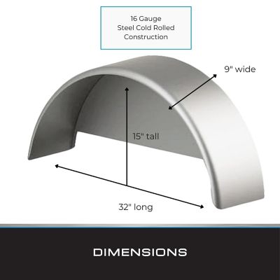 Image showing  Trailer Fenders Single Axle - Steel Trailer Fender, 1 Pack
