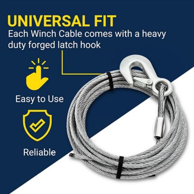 Image showing 3 th Tie Down 7/32 in. x 25 ft. Galvanized Steel Cable Winch