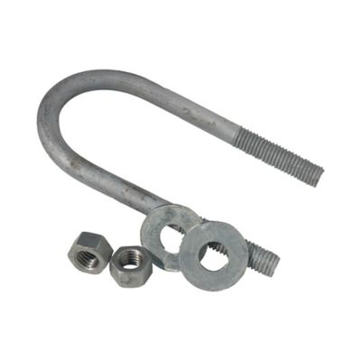Tie Down 3/8 in.-16 1-3/4 in. 4-13/16 in. Galvanized Round U-Bolt Kit