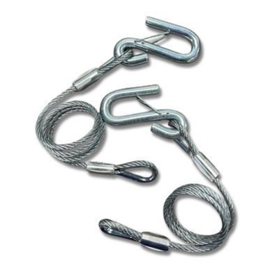 Tie Down 5,000 lbs. Capacity Hitch Cables Galvanized with Wire Safety Latch