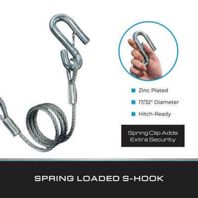 Image showing  5,000 lbs. Capacity Hitch Cables Galvanized with Wire Safety Latch