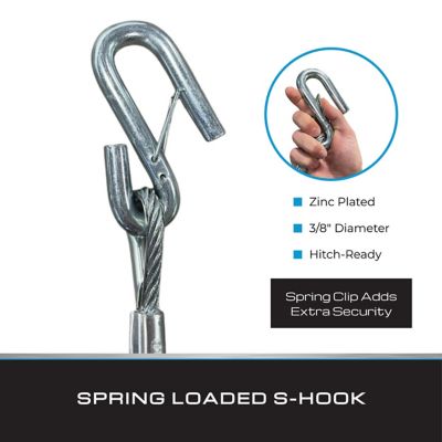 Image showing  2,000 lbs. Capacity HITCH CABLES Black Vinyl Jacketed, with Wire Safety Latch