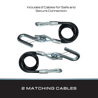 Image showing  5,000 lbs. Capacity Hitch Cables Black Vinyl Jacketed with Wire Safety Latch