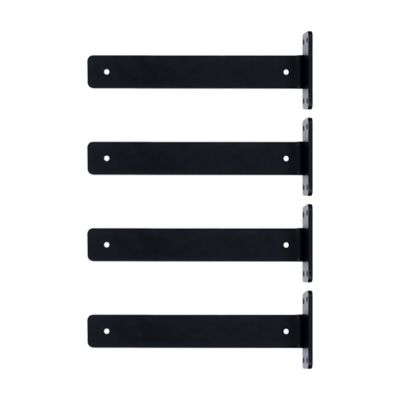 Image showing  Black 10 in. L-Shelf Bracket, 4 pk. with Hardware