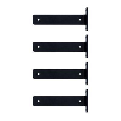 Image showing  Black 8 in. L-Shelf Bracket, 4 pk. with Hardware