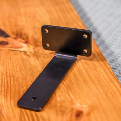 Image showing  Black 8 in. L-Shelf Bracket, 4 pk. with Hardware