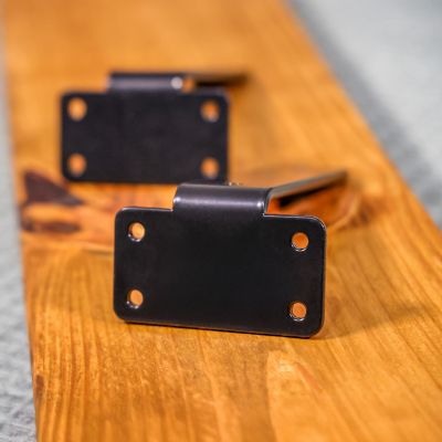 Image showing  Black 8 in. L-Shelf Bracket, 4 pk. with Hardware