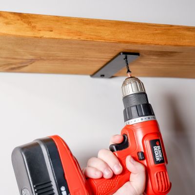 Image showing 5 th Tie Down Black 8 in. L-Shelf Bracket, 4 pk. with Hardware