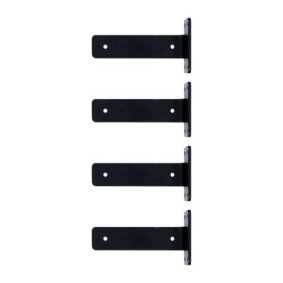 Image showing  Black 6 in. L-Shelf Bracket, 4 pk. with Hardware