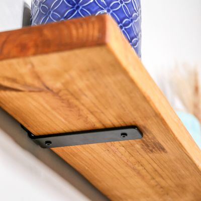 Image showing 7 th Tie Down Black 6 in. L-Shelf Bracket, 4 pk. with Hardware