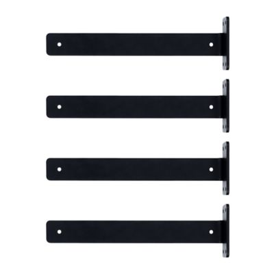 Image showing  Black 12 in. L-Shelf Bracket, 4 pk. with Hardware