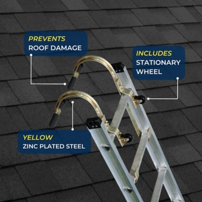 Image showing  Heavy Duty Zinc Plated Steel Ladder Roof Hook with Wheel, 2 pk.