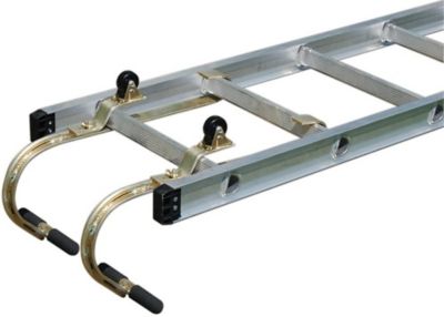 Image showing 5 th Tie Down Heavy Duty Zinc Plated Steel Ladder Roof Hook with Wheel, 2 pk.