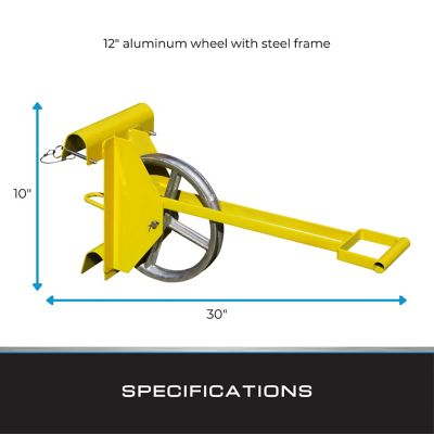Image showing  12 in. Aluminum Hoisting Wheel with Long Handle