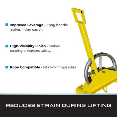 Image showing  12 in. Aluminum Hoisting Wheel with Long Handle