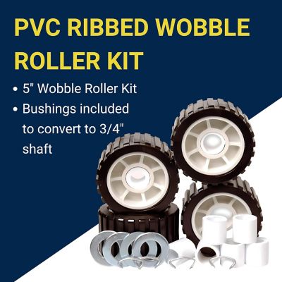 Image showing 6 th Tie Down Hull Sav'r 5 in. PVC Ribbed Wobble Roller Kit