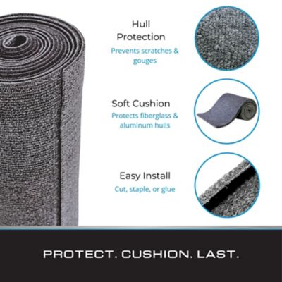 Image showing 5 th Tie Down 11 in. x 12 ft. Gray Bunk Carpet