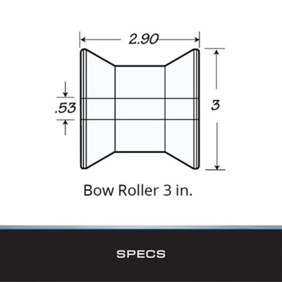 Image showing  3 in. Amber PVC Bow Roller with 1/2 in. Shaft