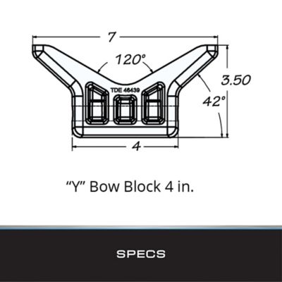 Image showing  4 in. Black Hull Sav'r PVC V-Bow Stop with 1/2 in. Shaft