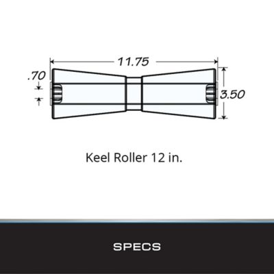 Image showing  12 in. Amber PVC Keel Roller with 5/8 in. Shaft