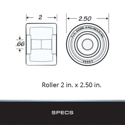 Image showing  5 ft. Black Rubber rollers, Pair
