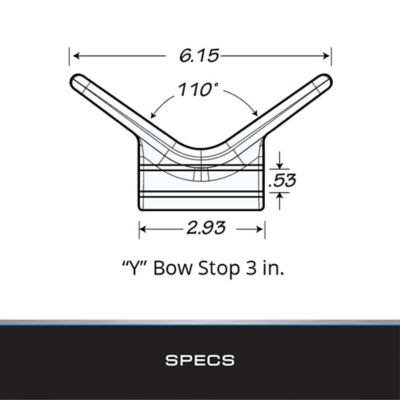 Image showing  3 in. Amber PVC C-Bow Stop with 1/2 in. Shaft