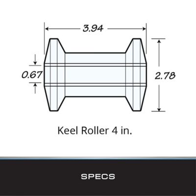 Image showing  4 in. Amber PVC Spool Type Keel Roller with 5/8 in. Shaft