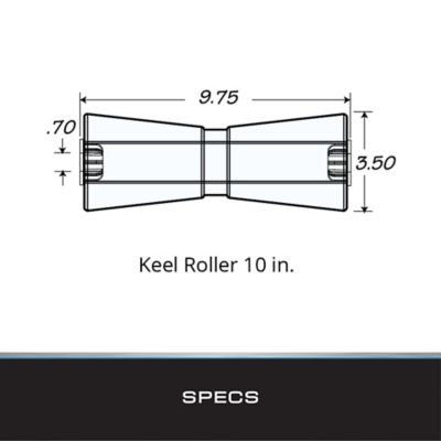 Image showing  10 in. Amber PVC Keel Roller with 5/8 in. Shaft