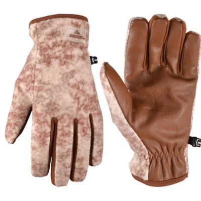 Ridgecut Women's Sherpa-Back Insulated Leather Palm Winter Gloves
