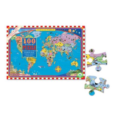 Image showing 2 th eeBoo World Map 100 pc. Educational Jigsaw Puzzle, Rectangular