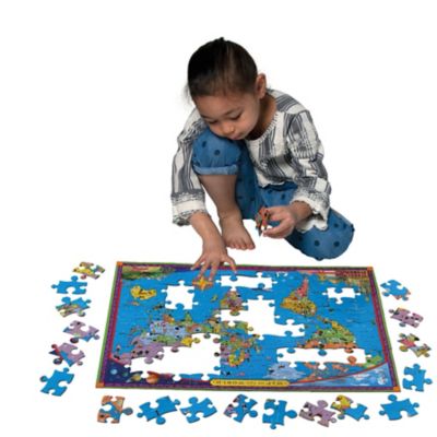 Image showing 3 th eeBoo World Map 100 pc. Educational Jigsaw Puzzle, Rectangular