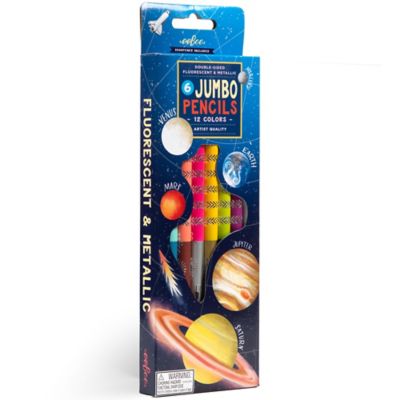 eeBoo Jumbo Double-Sided Pencils, Our Planets, 6 pc.