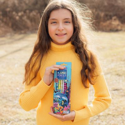 Image showing 3 th eeBoo Jumbo Double-Sided Pencils: Sea Life, 6 pc.