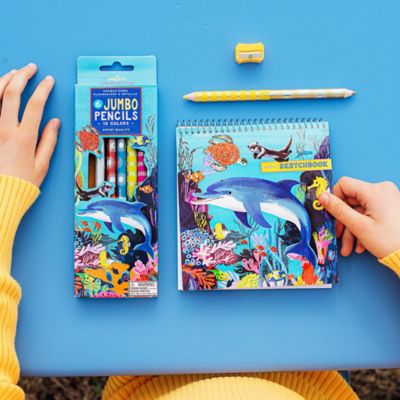 Image showing 4 th eeBoo Jumbo Double-Sided Pencils: Sea Life, 6 pc.