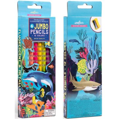 Image showing 6 th eeBoo Jumbo Double-Sided Pencils: Sea Life, 6 pc.