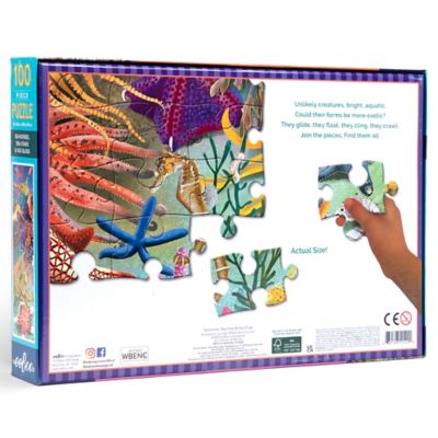 Image showing 1 th eeBoo 100 pc. Puzzle: Seahorses, Sea Stars & Sea Slugs