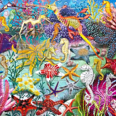 Image showing 6 th eeBoo 100 pc. Puzzle: Seahorses, Sea Stars & Sea Slugs