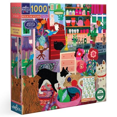 eeBoo Piece & Love: Pets in the Kitchen - 1000 pc. Puzzle