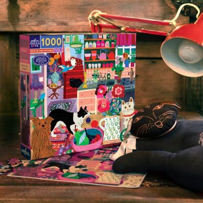 Image showing 3 th eeBoo Piece & Love: Pets in the Kitchen - 1000 pc. Puzzle