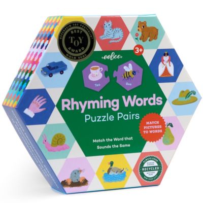 eeBoo Hexagon Puzzle Pairs: Rhyming Words