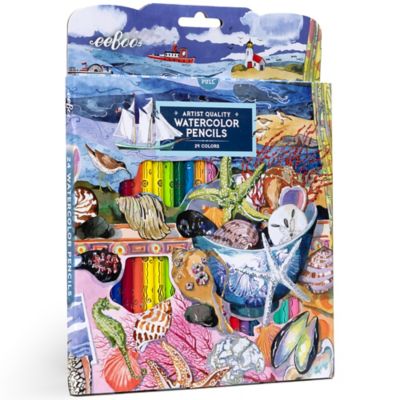 eeBoo Watercolor Pencils: Seashells, 24 pc.