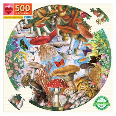 Image showing  Mushrooms and Butterflies 500 pc. Round Pu