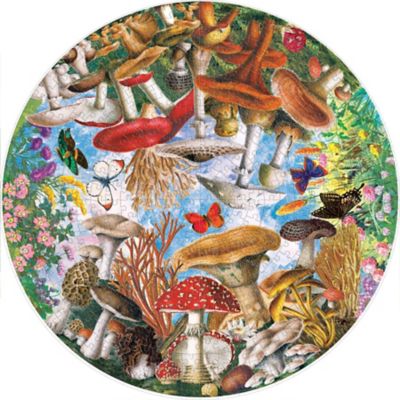 Image showing  Mushrooms and Butterflies 500 pc. Round Pu
